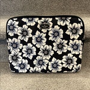 Kate Spade Black and White Floral Laptop Sleeve